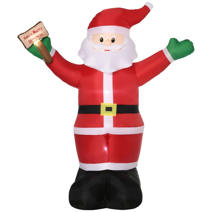 Inflatable Christmas Santa Claus Holds A Light Sign of Blessings 170W x 112D x 250H cm