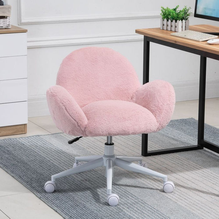 Fluffy Pink Leisure Chair w/ Backrest & Armrest for Bedroom - Professional Seller, High Quality