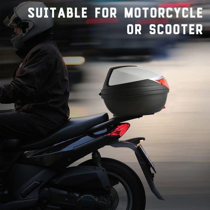 Premium 32L Motorcycle Trunk Tail Box. Spacious & Secure Storage for Riders. HOMCOM Quality.