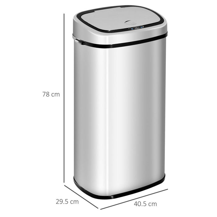 Sensor Bin 68 L Dustbin Stainless Steel Automatic Silver Dust-Silver