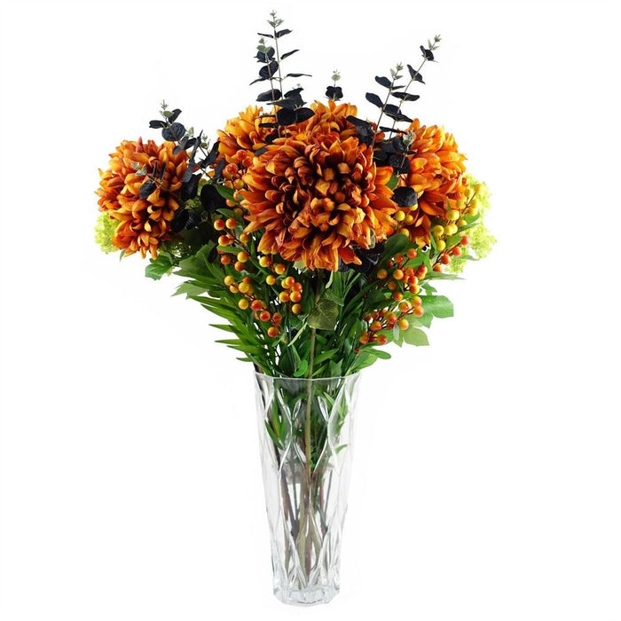 Premium Orange Silk Chrysanthemum - Large 75cm"