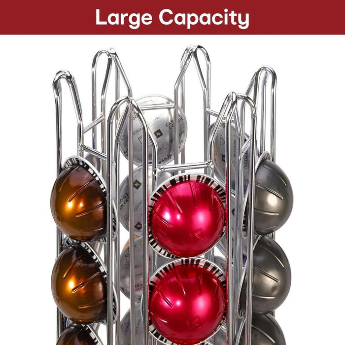 Premium Stainless Steel Coffee Pod Organizer - Holds 48 Pods - Sleek & Stylish Design - Keep Your Flavors Organized!