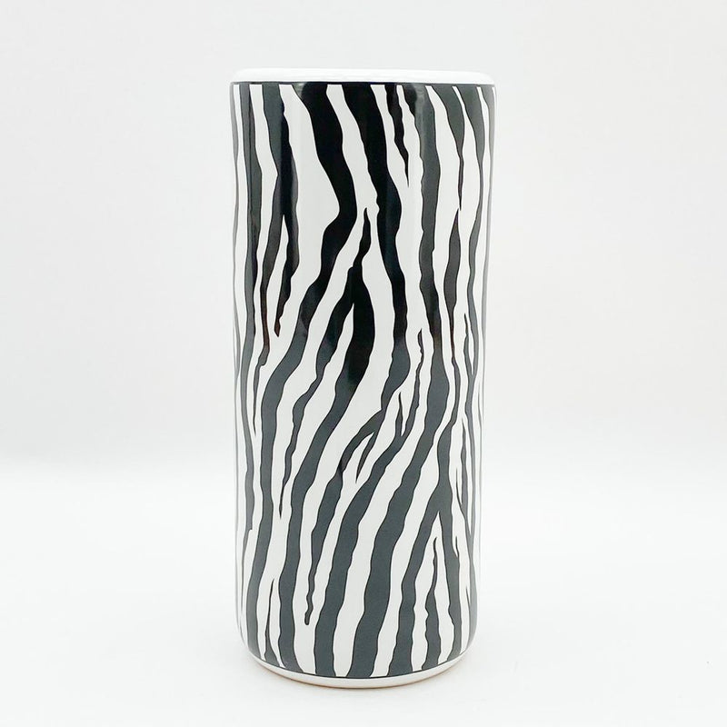 Premium Zebra Umbrella Stand - Multipurpose Vase with Antique Charm - High Quality & Glazed