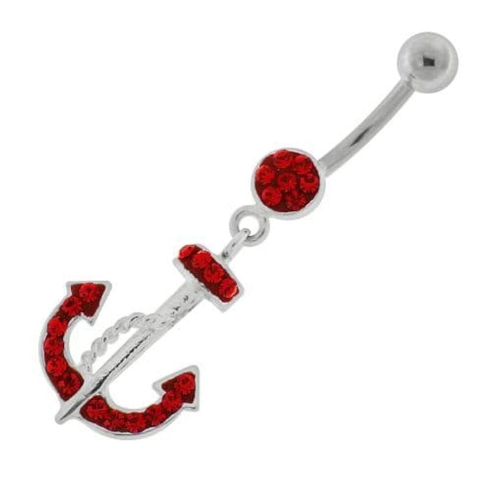 Fancy Hanging Anchor Dangling Belly Ring