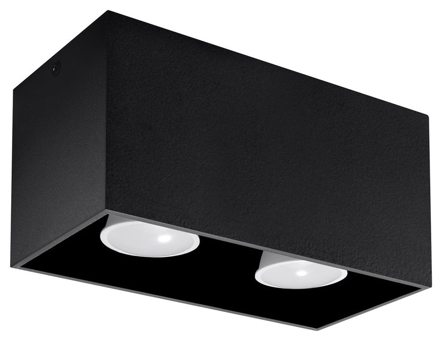 Premium Black Square Ceiling Lamp - Modern Loft Design, LED GU10 - High-Quality, Attention to Detail