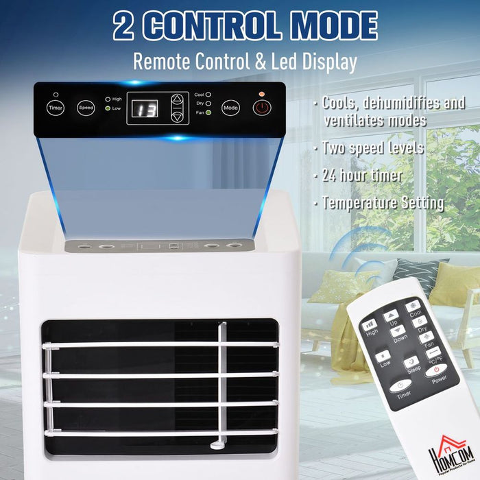 HOMCOM Mobile Air Conditioner - Cooling Sleep Mode, Portable White, 1080W