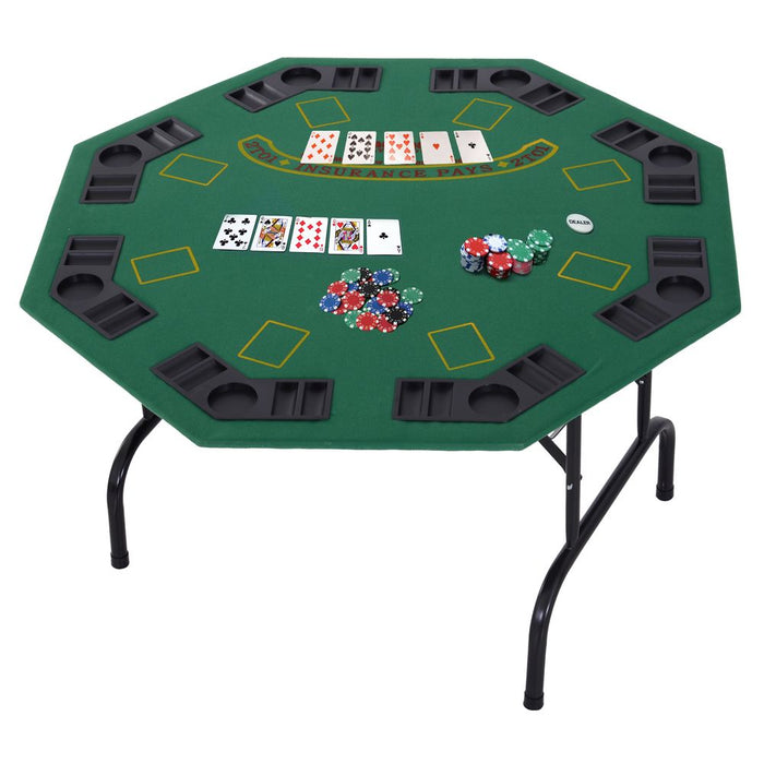 High-quality Folding Poker Table with Cup Holders & Chip Tray - HOMCOM