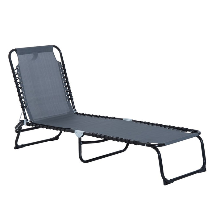 Premium Foldable Sun Lounger - Ultimate Comfort & Portability - Ideal for Beach, Patio, Garden - High Quality by Outsunny