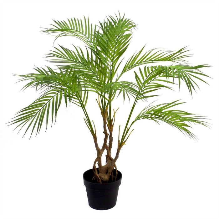 90cm Artificial Areca Palm Plant with Metal Planter - Lifelike Detail for Breathtaking Decor