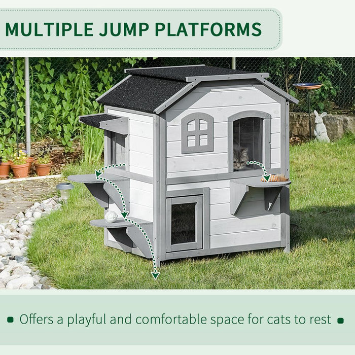 PawHut Kitten Condo - Openable Roof, Catio Enclosure, White