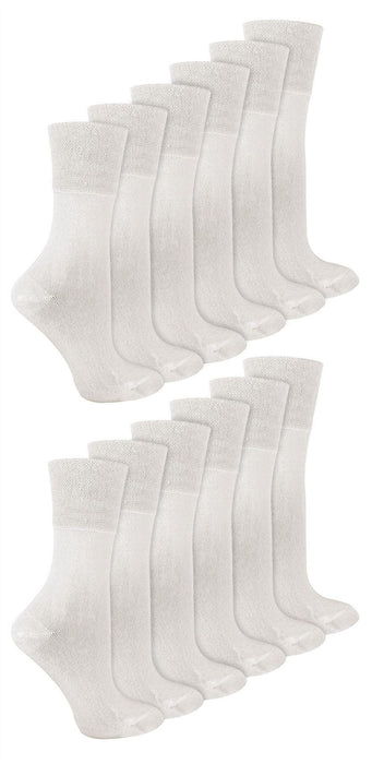 IOMI Footnurse - Ladies 12 Pair Bamboo Non Elastic Socks