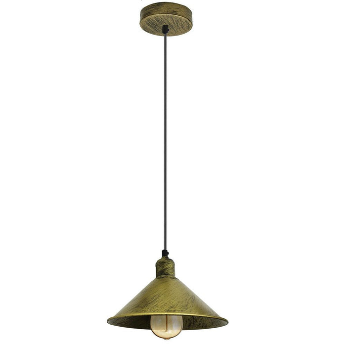 Industrial Brushed Brass metal ceiling light Lampshade with Bulb