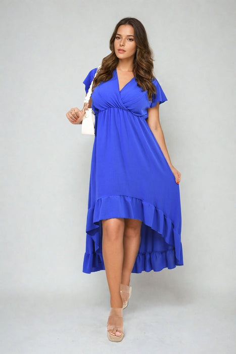 Catalina High Low Ruffle Hem Maxi Dress