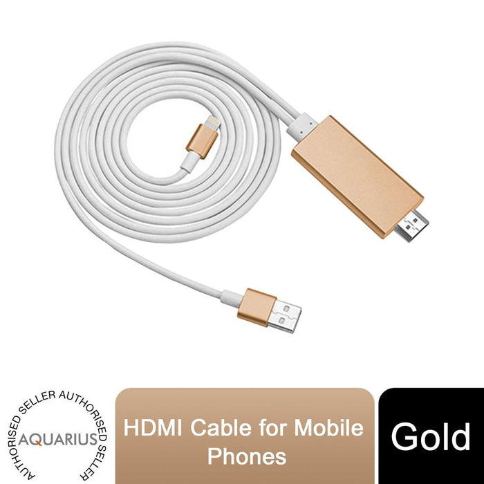 Aquarius Full HD HDMI Cable for Phone/Pad Gold: Quality Connector for HDTV & Projectors