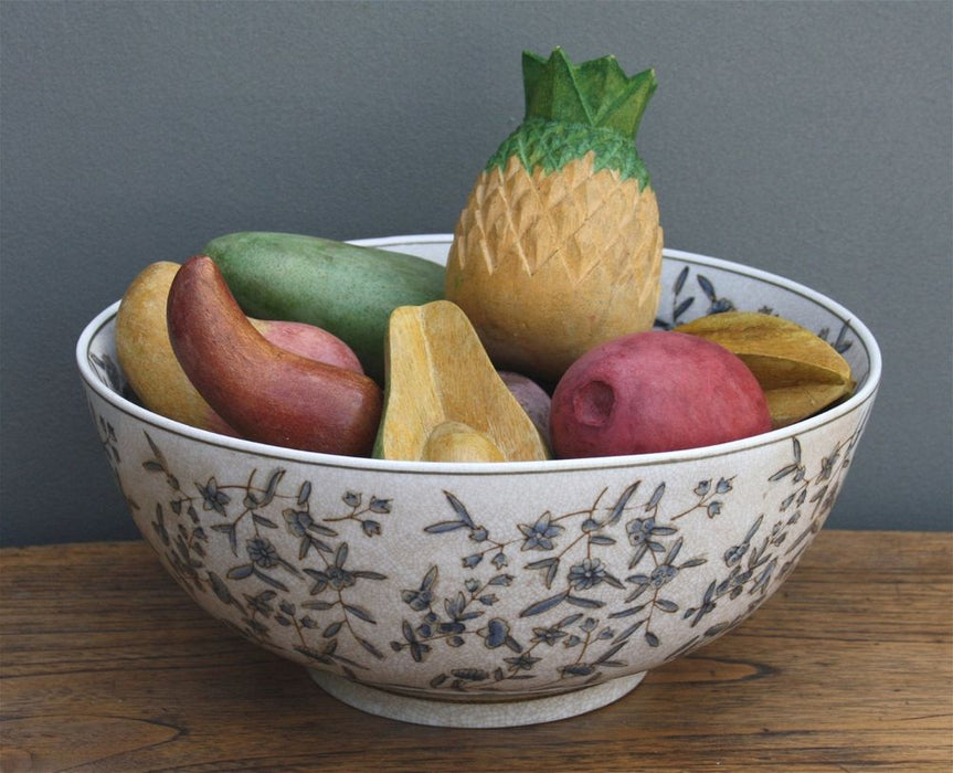 Crackled Grey & White Ceramic Bowl