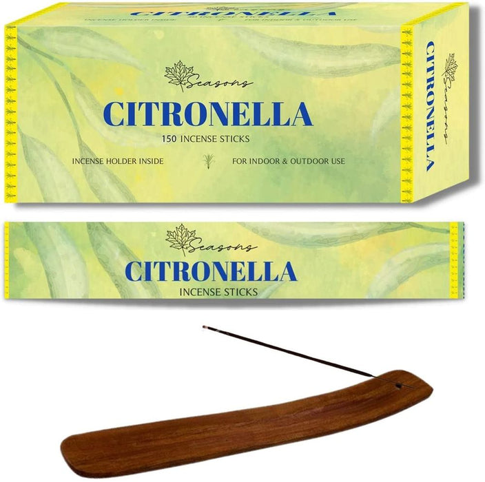 Citronella Incense Sticks For Outdoor, Garden, Kitchen, Home, Camping - Bugs, Mosquitoes and Insects Away With 3 Incense Holders