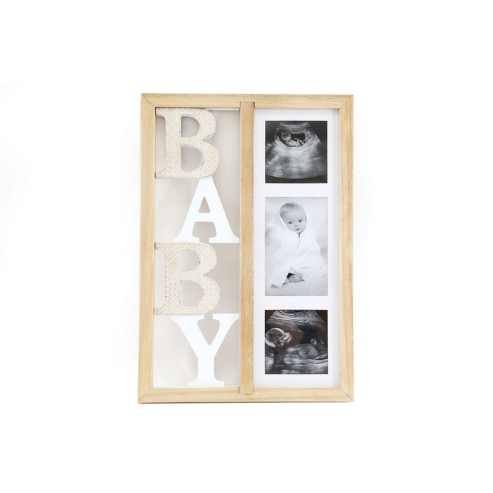 Premium Baby Three Photo Wood Frame 43cm - Best Quality Nursery Decor & Keepsake