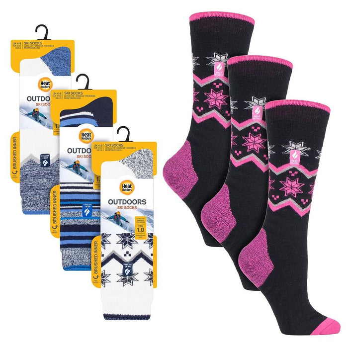 3 PACK LADIES HEAT HOLDERS ULTRA LITE SKI SOCKS