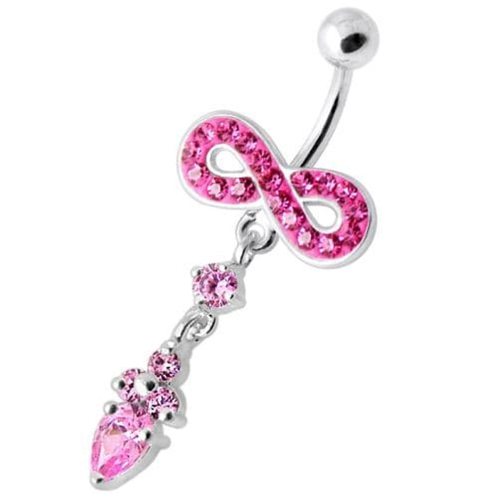 Jeweled Infinity Dangling Navel belly bar