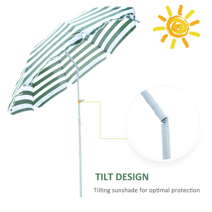 Large 1.8m Crank Umbrella - Sunshade for Patio, Garden, Beach - High-Quality Folding Parasol