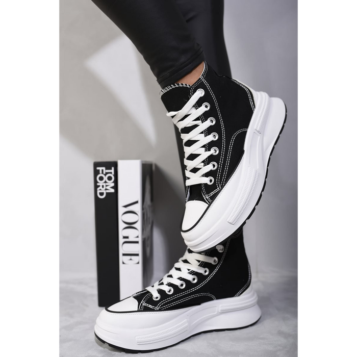 High Top Platform Lace Up Chunky Trainers