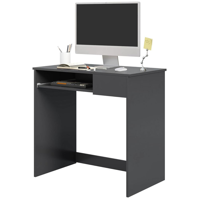 HOMCOM Compact Computer Table, Grey: Space-Saving, Durable, Stylish - Ideal for Study, Office, or Bedroom
