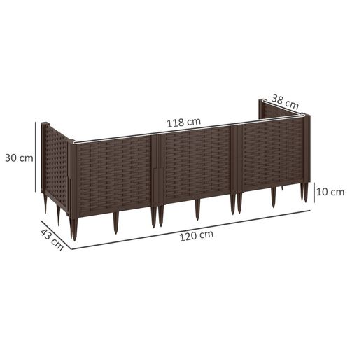Outsunny Plastic Planter Box Kit, Modular Raised Bed for Flowers, Herbs