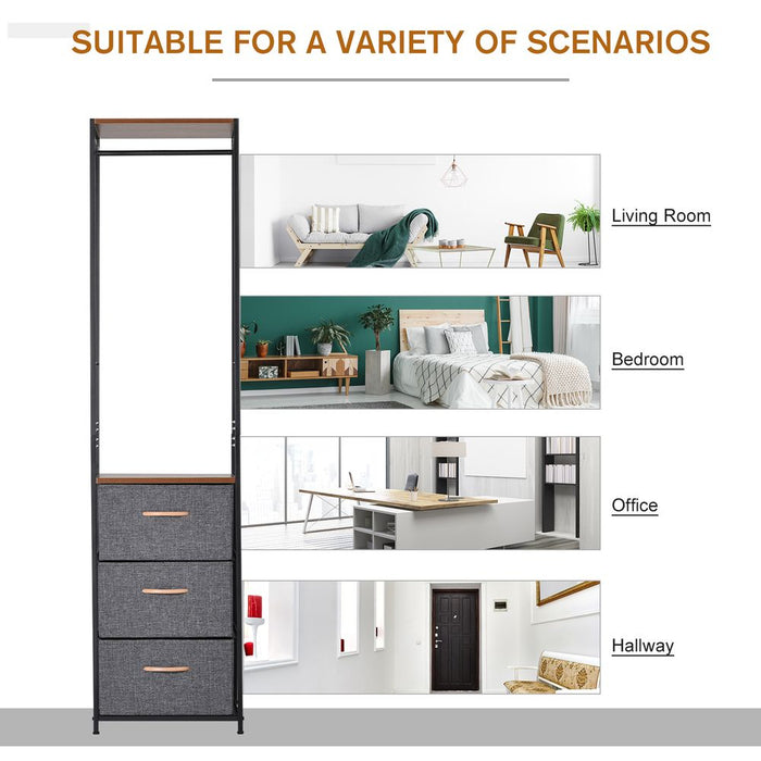 Versatile Hallway Coat Rack w/ Shelves, Hanger & Drawers - Quality Storage Solution