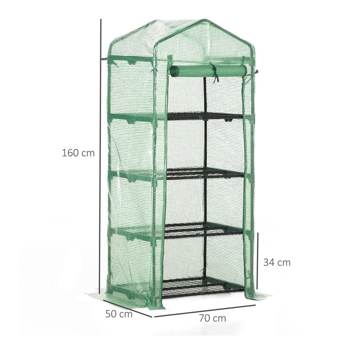 4-Tier Portable Greenhouse: Protect & Grow Plants, Steel Frame w/ PE Cover, Outsunny