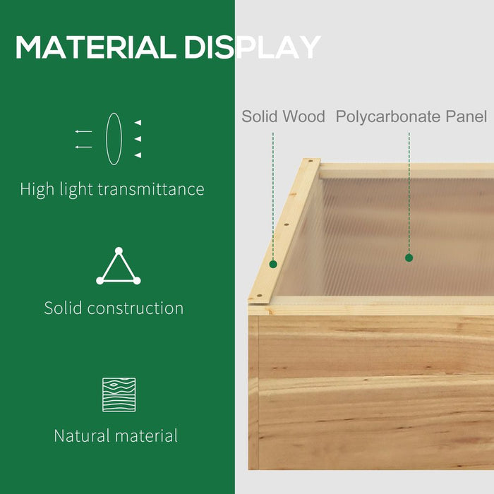 Outsunny Wooden Cold Frame Greenhouse, 100 x 50 x 36 cm, Natural - Best Quality & Easy Access