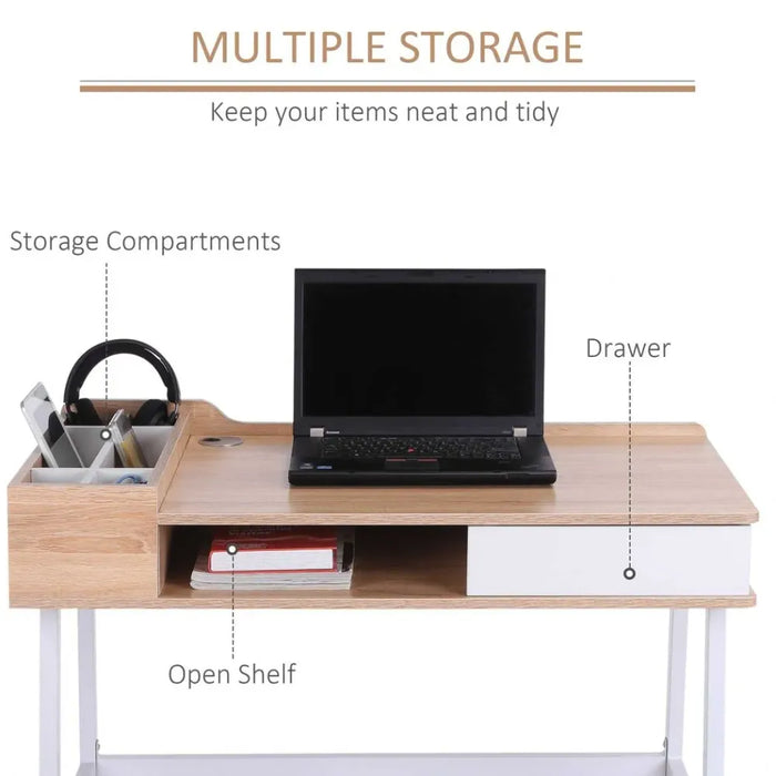 Computer Desk PC Workstation Storage Unit Metal Frame Home Office Study