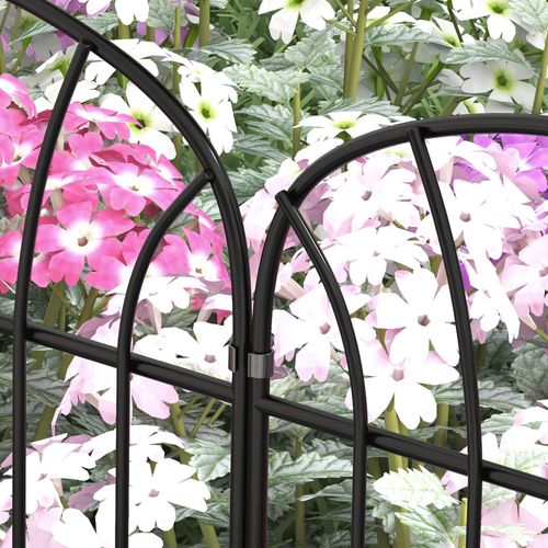 Outsunny 8PCs Decorative Garden Fencing 24in x 8.7ft Metal Border Edging