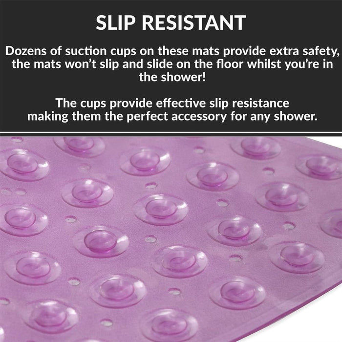 Safe Grip Corner Shower Mat Purple | Quality Rubber | Pukkr