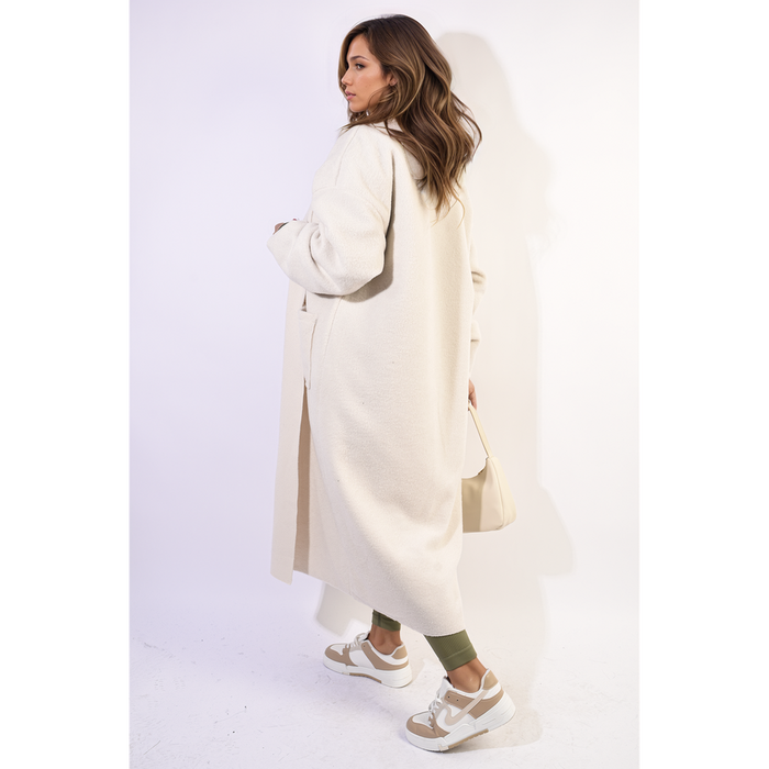 Open Front Pocket Long Loose Coat