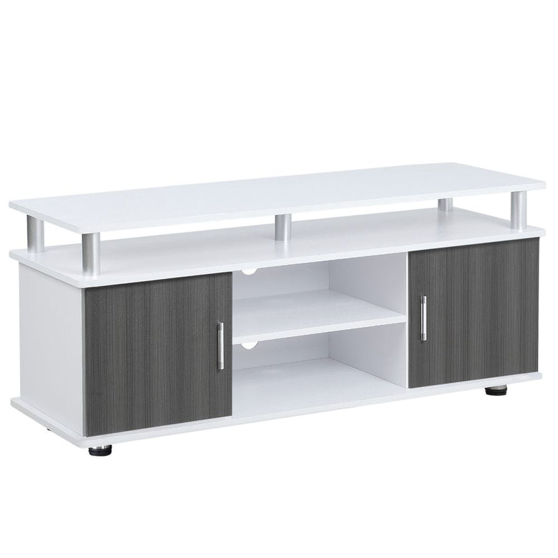 HOMCOM TV Stand Entertainment Center Media Console Storage - Grey, White