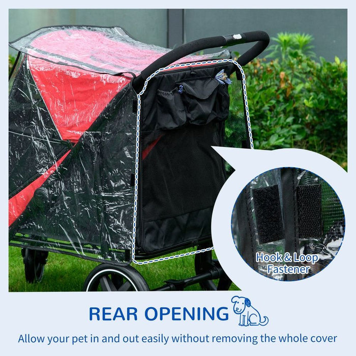 Premium Rain Cover for Dog Pram Stroller - Protects Large & Medium Dogs - Rear Entry - High Quality