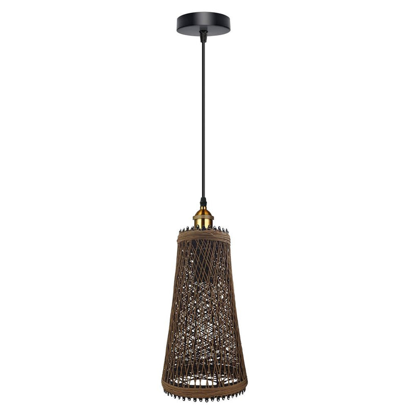 Vintage Industrial Style Pendant Light Shade - Natural Rattan Wicker - High Quality - Perfect for Home Decor & More!