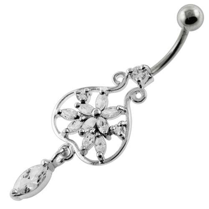 Flower in a open Pot Navel Belly Piercing