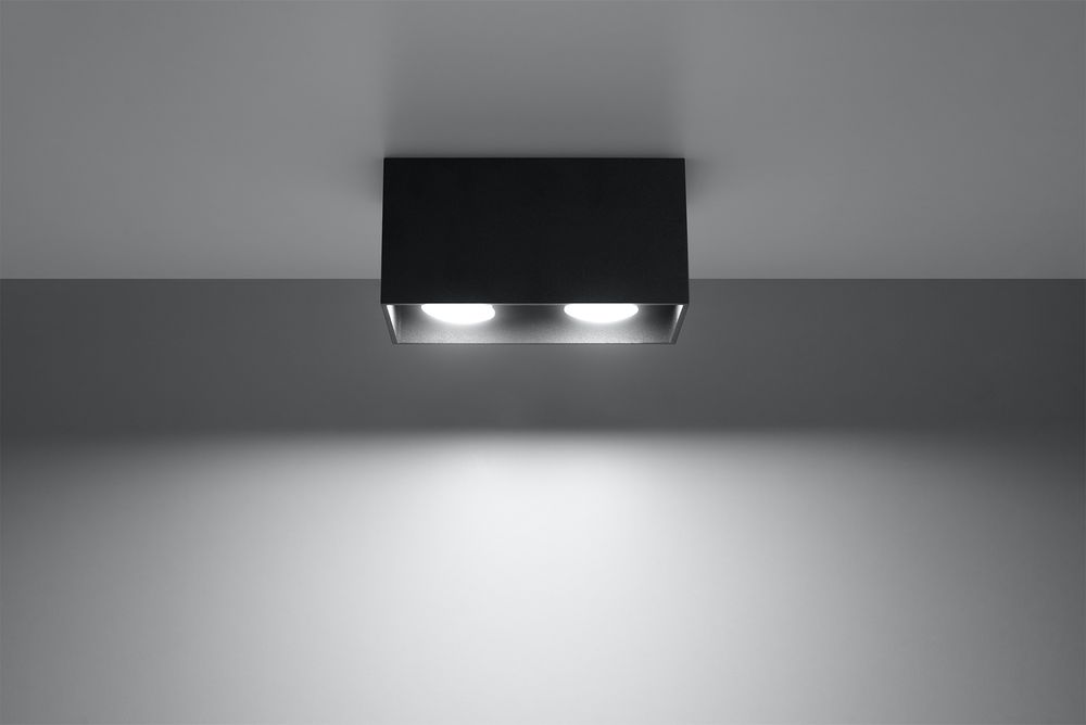 Premium Black Square Ceiling Lamp - Modern Loft Design, LED GU10 - High-Quality, Attention to Detail