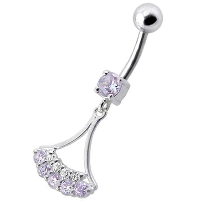 Fancy  Jeweled Dangling Belly Navel Ring Body Jewelry