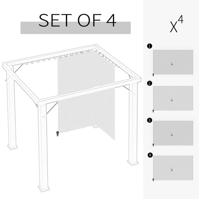 Premium Gazebo Replacement Sidewalls - 4 Pack Privacy Panels for Outsunny 3x4m Gazebo