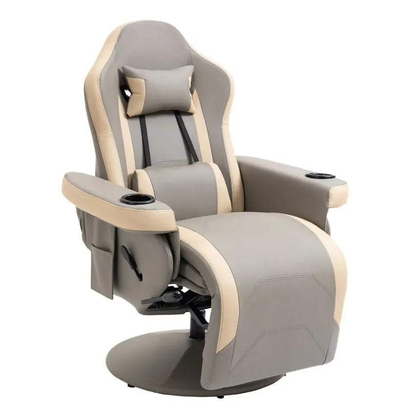 Manual Recliner Armchair PU Sofa Chair w/ Adjustable Leg Rest & 135 Reclining