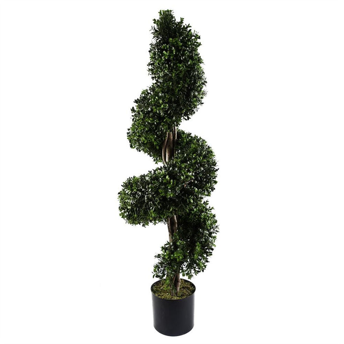 Premium 120cm UV Resistant Outdoor Spiral Buxus Artificial Tree - High-Quality Topiary Replica