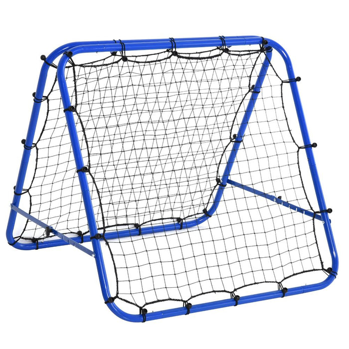 HOMCOM Double Sided Football Rebounder Net, Football Rebound Net Target Goal with 5 Adjustable Angles, Garden Football Training Equipment for Youth, Blue