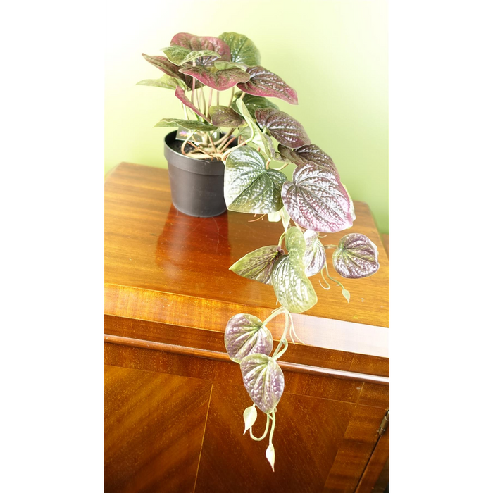 35cm Artificial Trailing Purple Potted Pothos Plant Realistic