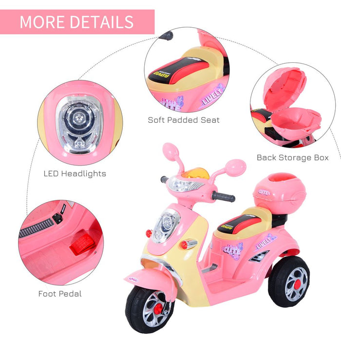 Electric Ride on Toy Car Kids Motorbike Children Battery Tricycle Pink