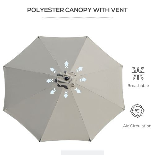 3m Parasol Patio Umbrella,Tilt and CrankLight Grey