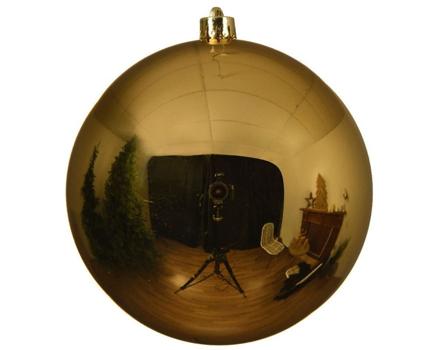 Shatterproof Light Gold Bauble 14cm - Christmas