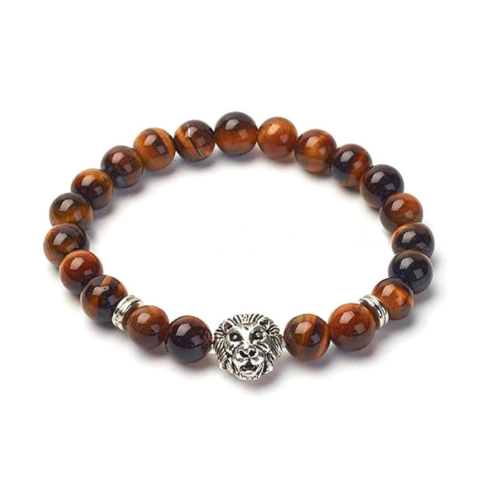 High-Quality Men's Tigers Eye Lion Bracelet