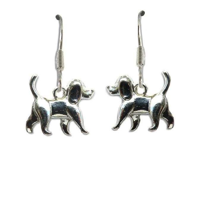 Premium Silver Walking Dog Drop Earrings - Unique Gift for Dog Lovers